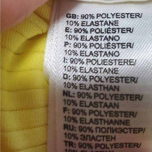 The North Face Yellow & Gray Pinstriped 3/4 Sleeve Hoodie T-Shirt - Picture 6 of 7